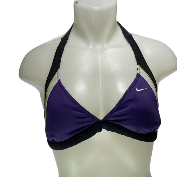 NIKE Bikini Top Reversible Plunge Halter Women's Size 8 - Picture 1 of 9